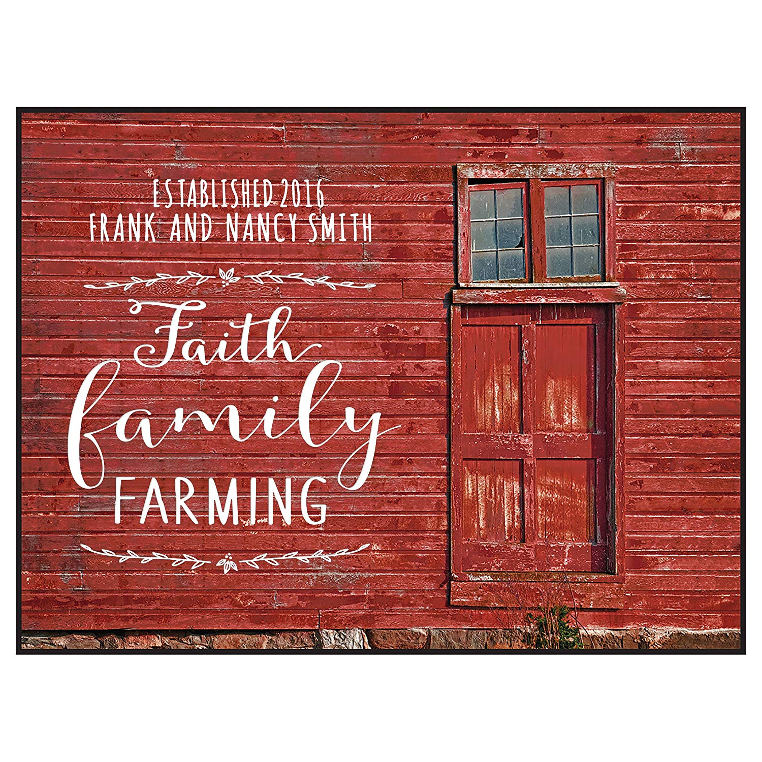 Personalized Family Name Established Date Sign - Faith Family Farming - LifeSong Milestones