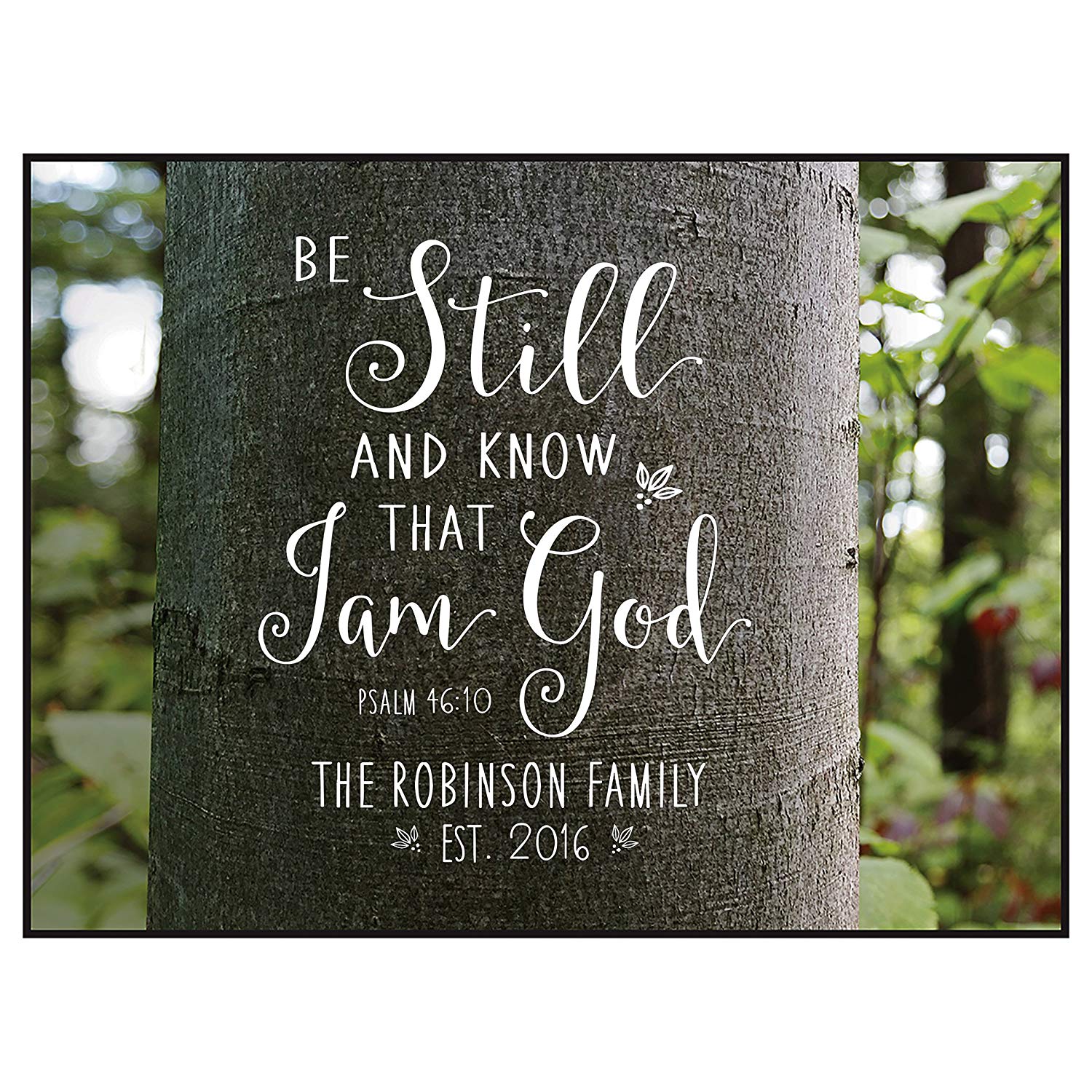 Personalized Family Name Established Date Sign - Psalm 46:10 - LifeSong Milestones