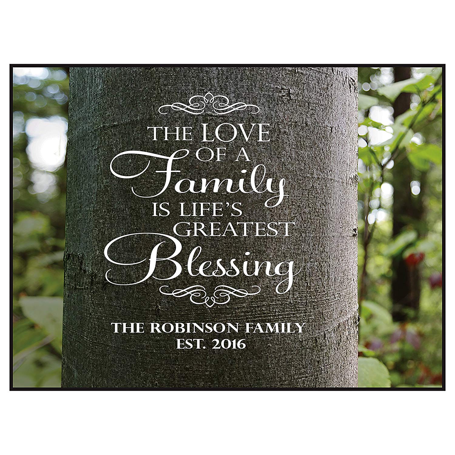 Personalized Family Name Established Date Sign - The Love of a Family - LifeSong Milestones