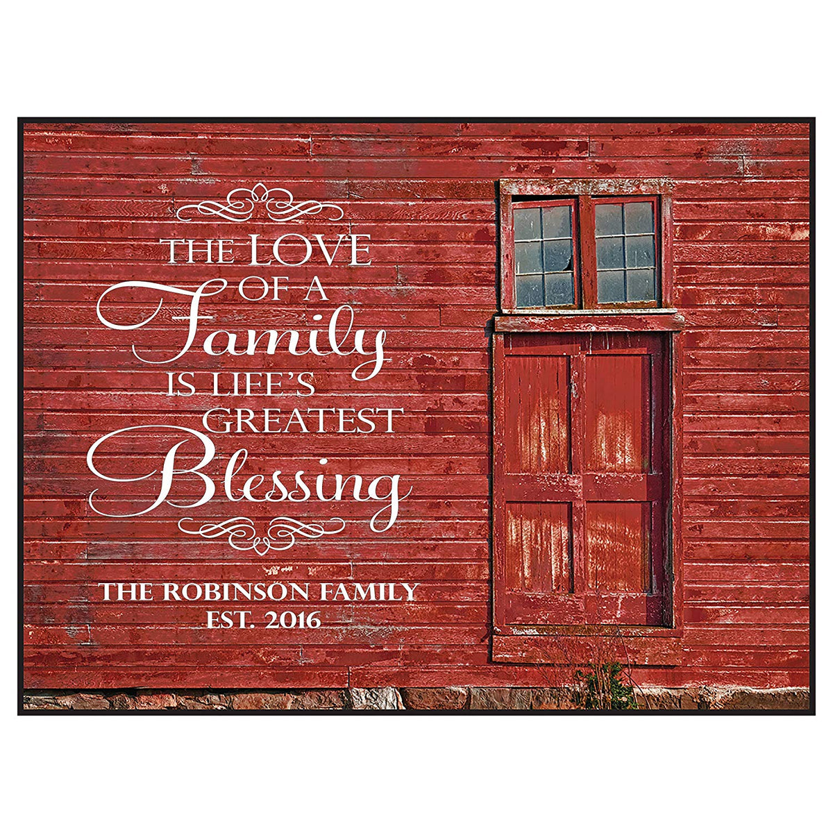 Personalized Family Name Established Date Sign - The Love of a Family - LifeSong Milestones