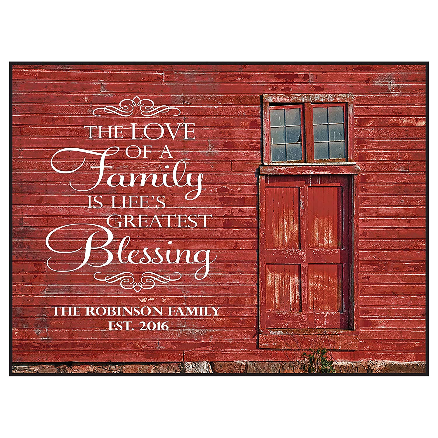 Personalized Family Name Established Date Sign - The Love of a Family - LifeSong Milestones