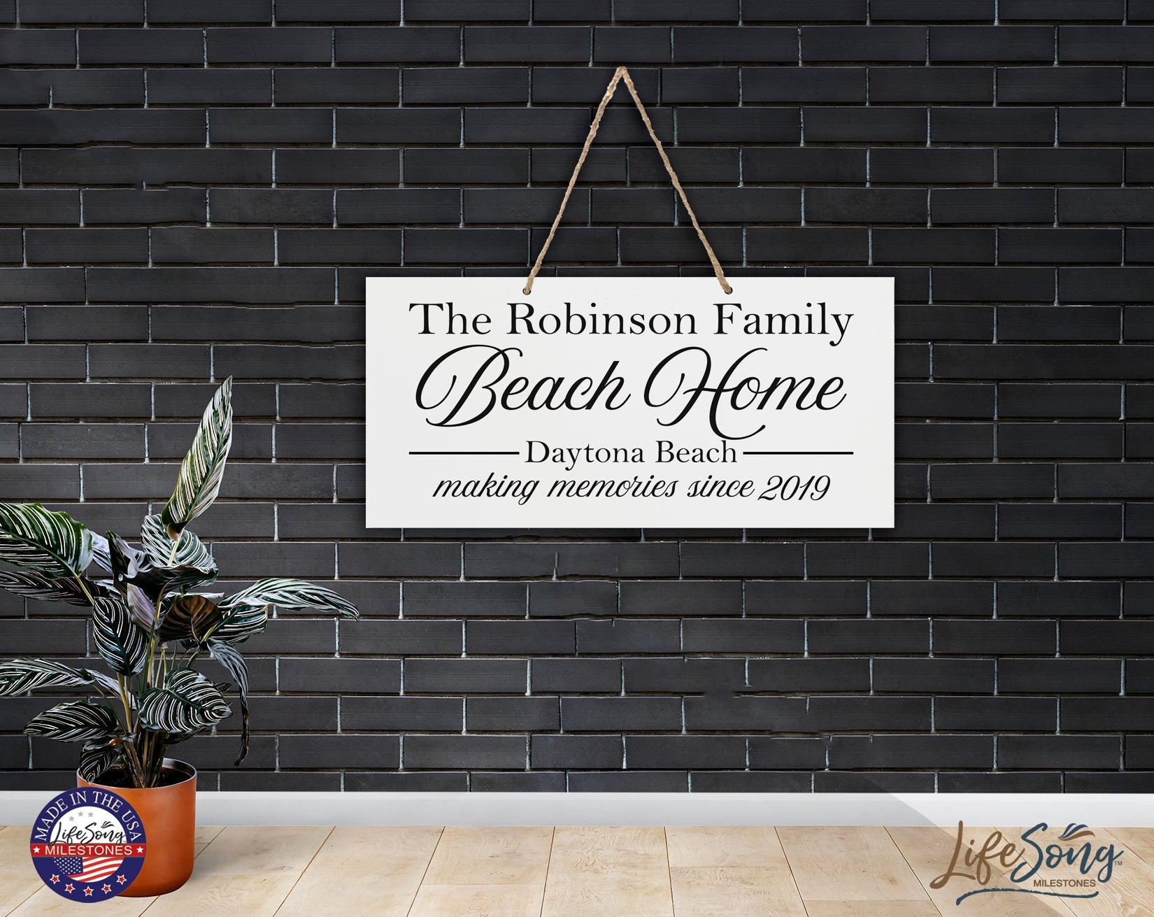 Personalized Family Name Sign For New Home - Beach House - LifeSong Milestones