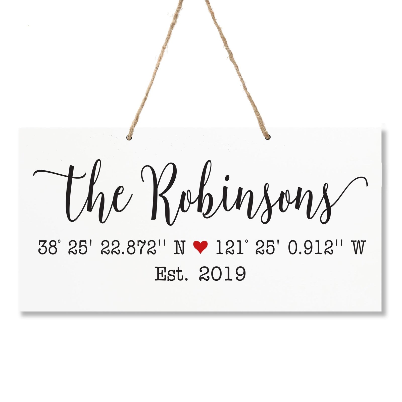 Personalized Family Name Sign For New Home - Coordinates - LifeSong Milestones