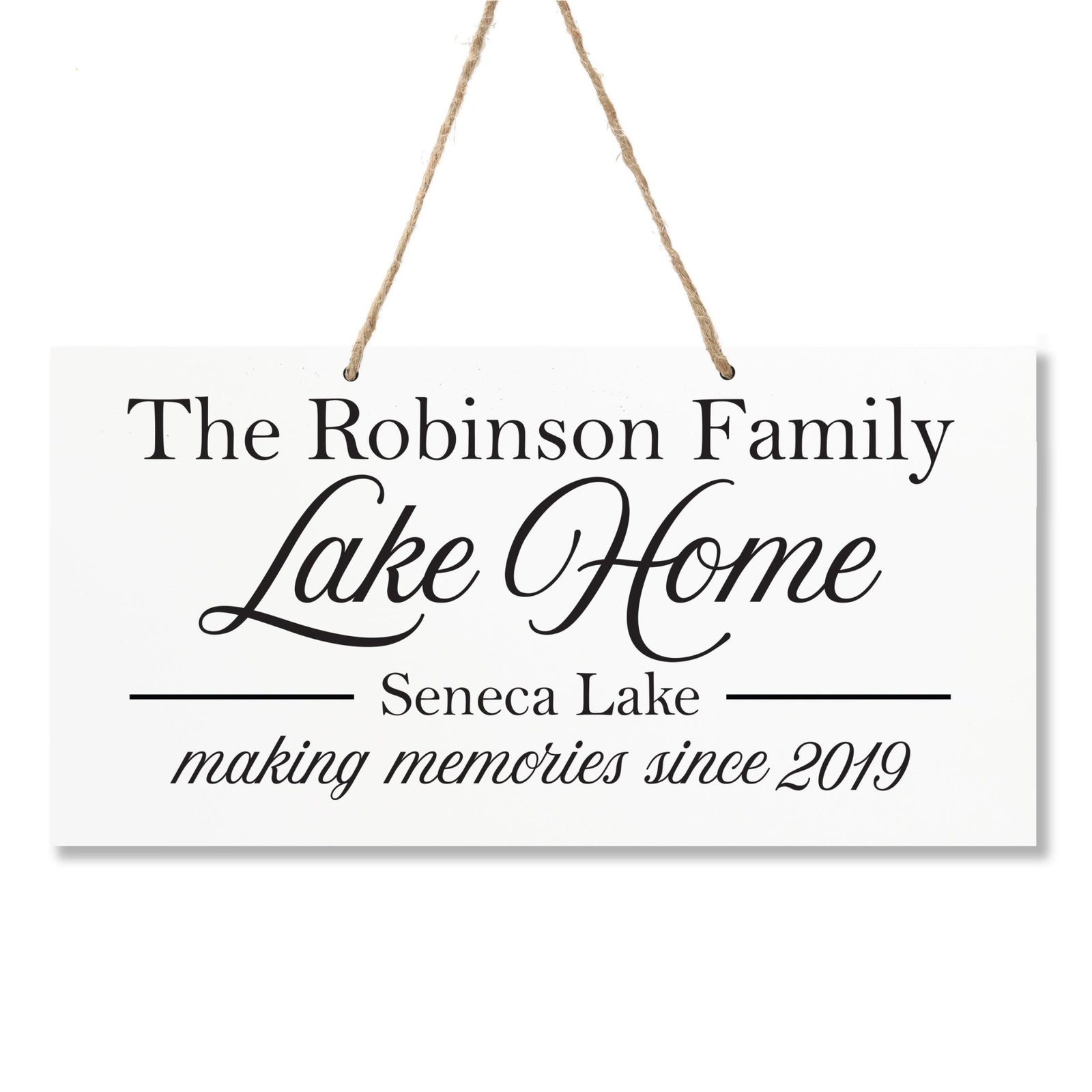 Personalized Family Name Sign For New Home - Lake Home - LifeSong Milestones