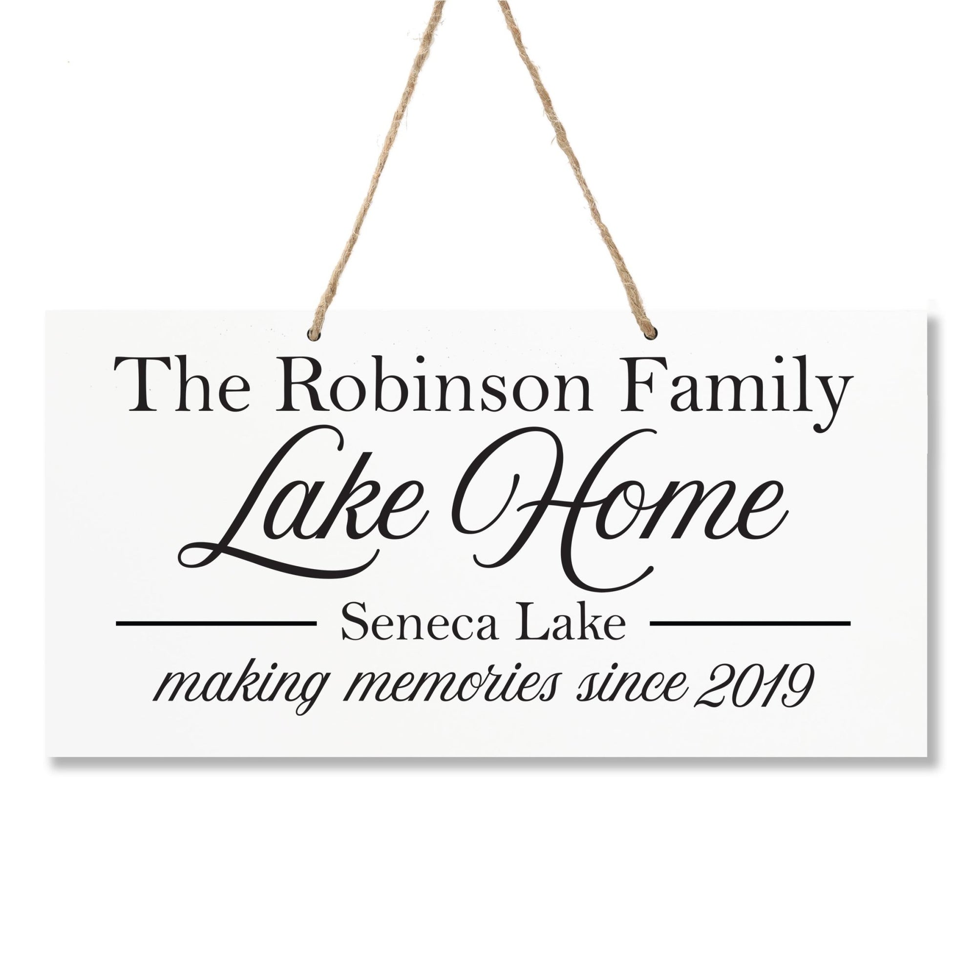 Personalized Family Name Sign For New Home - Lake Home - LifeSong Milestones