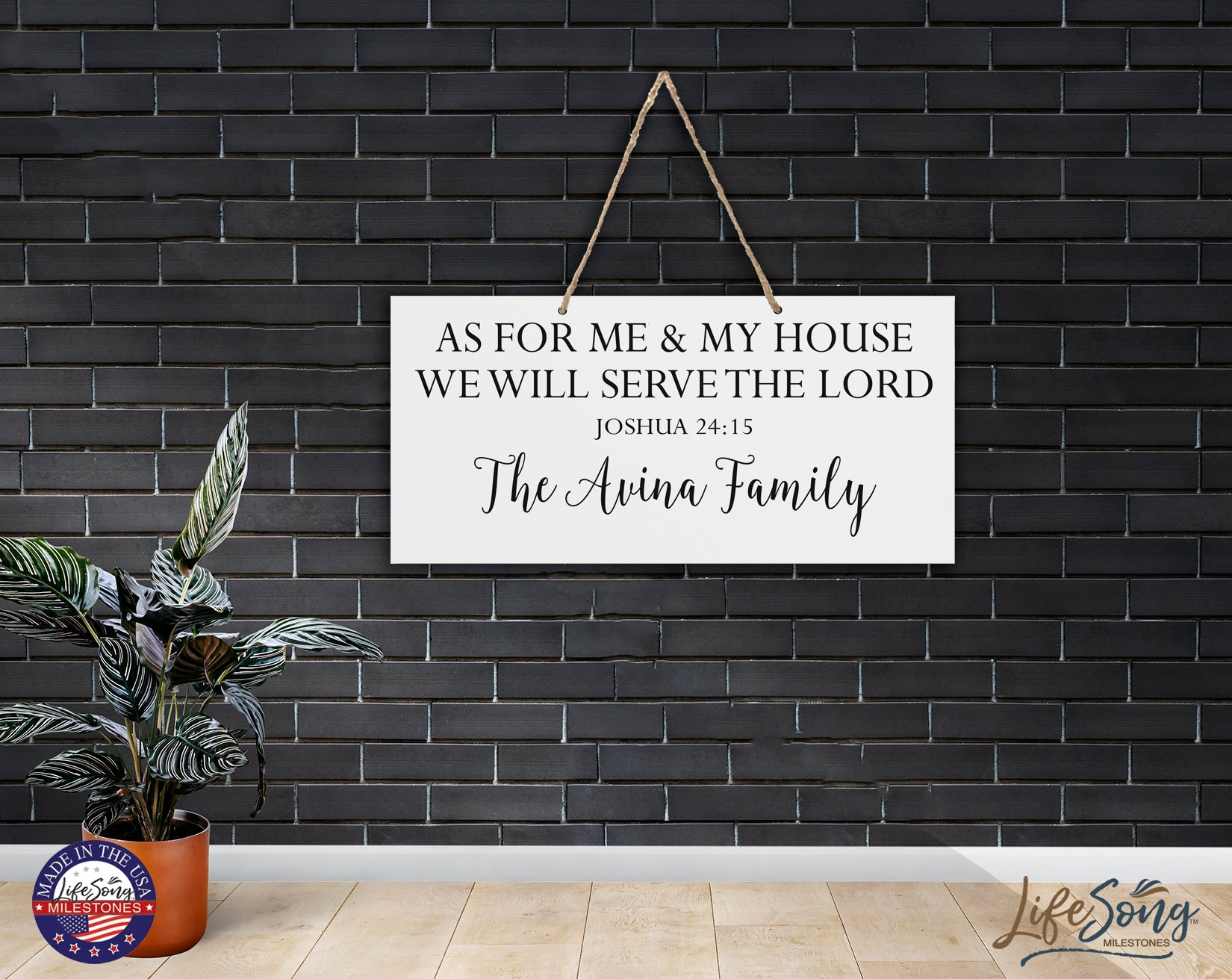 Personalized Family Name Sign For New Home - Serve The Lord - LifeSong Milestones