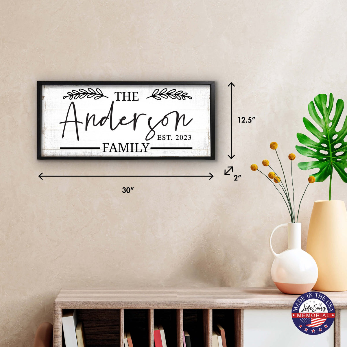 Personalized Family Sign Framed Shadow Box For Home Décor Ideas - The Anderson Family - LifeSong Milestones