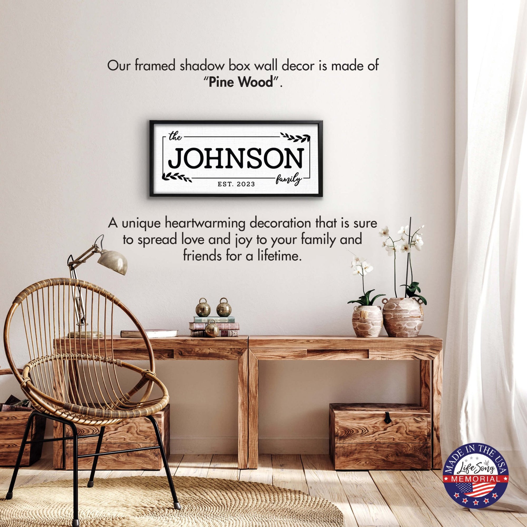 Personalized Family Sign Framed Shadow Box For Home Décor Ideas - The Johnson Family - LifeSong Milestones