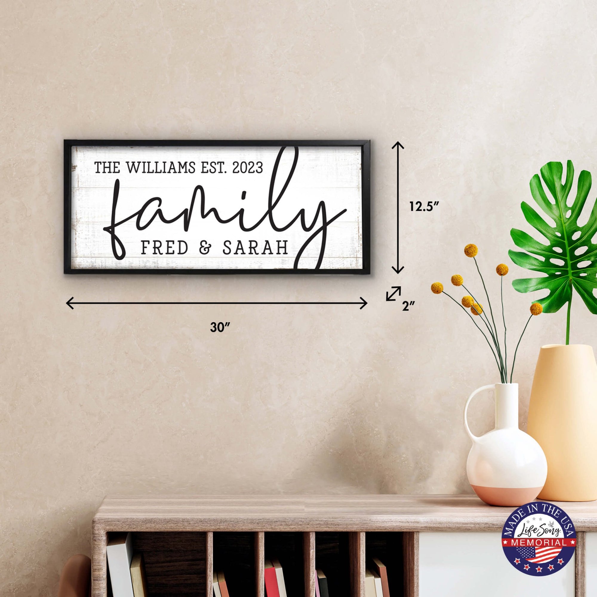Personalized Family Sign Framed Shadow Box For Home Décor Ideas - The Williams - LifeSong Milestones