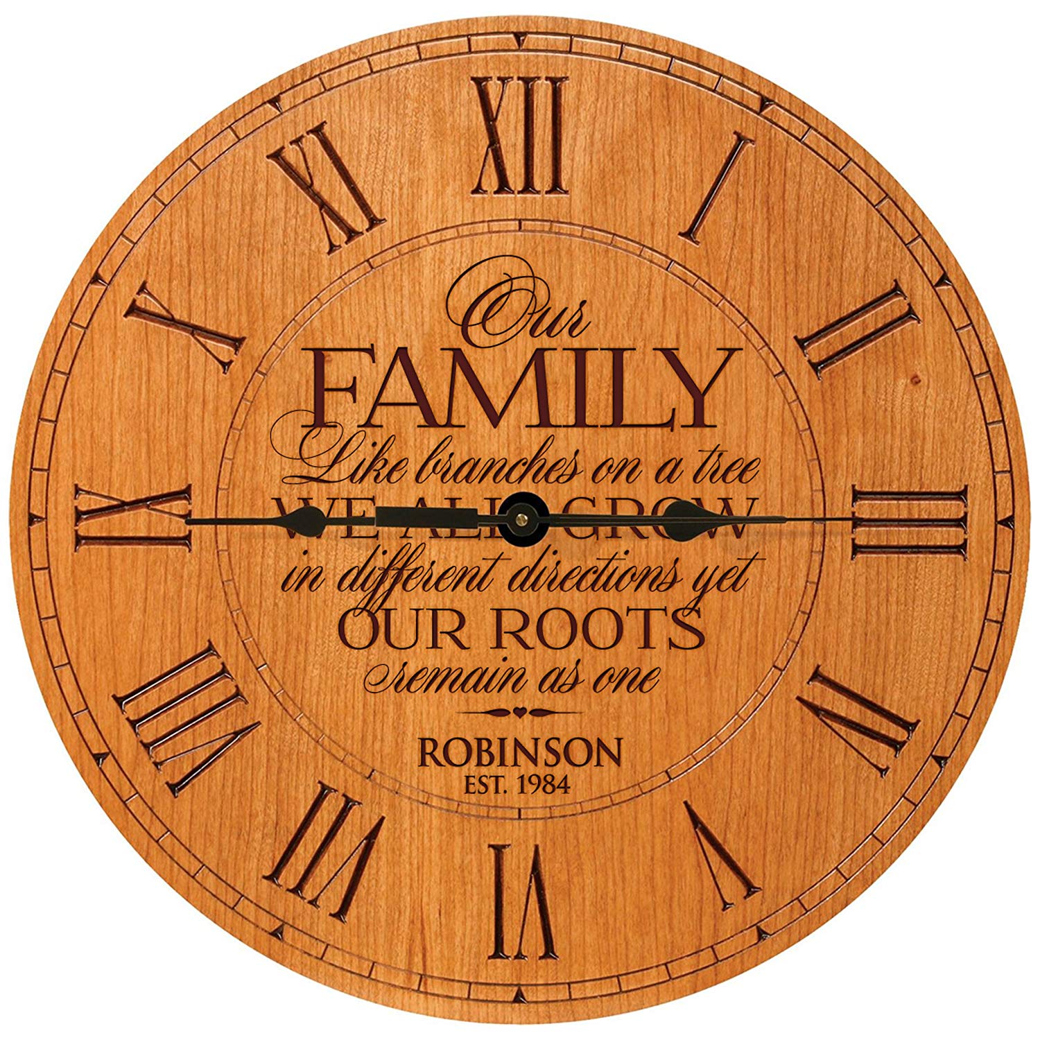 Personalized Family Wall Clock - Our Family Like Branches On A Tree - LifeSong Milestones