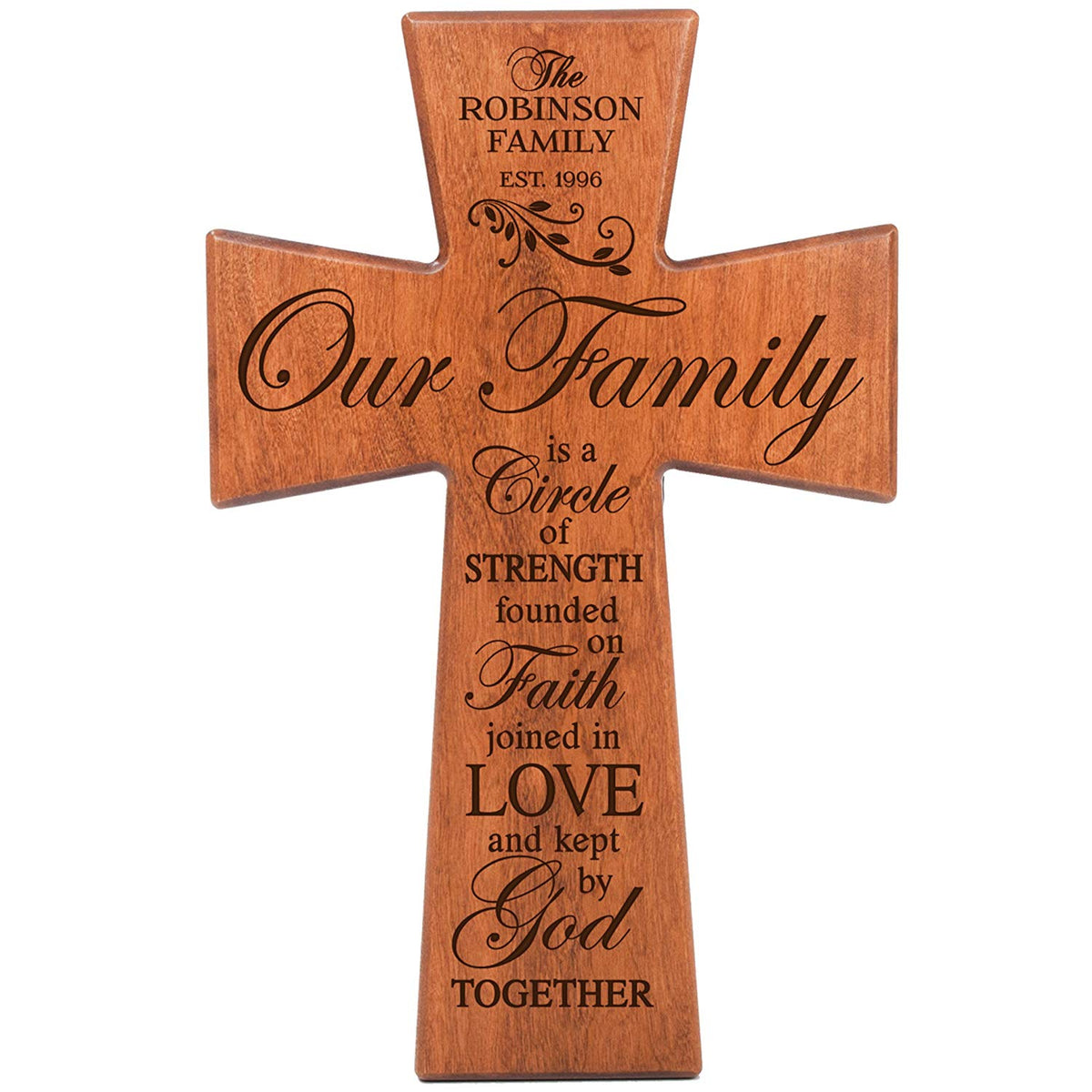Personalized Family Wall Cross - Our Family Is A Circle Of Strength - LifeSong Milestones