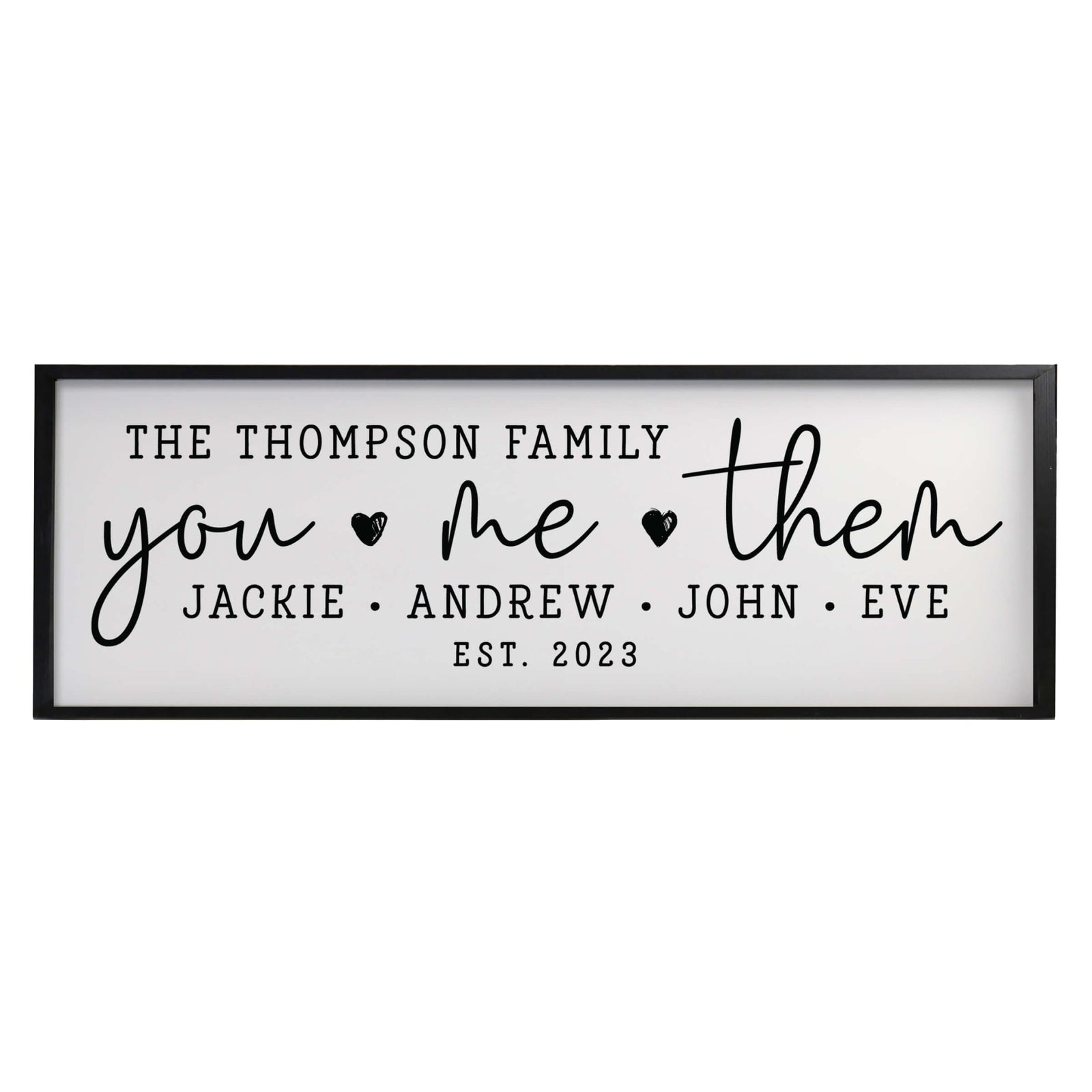 Personalized Family Wall Hanging Décor Framed Shadow Box For Home Décor - You , Me, Them - LifeSong Milestones