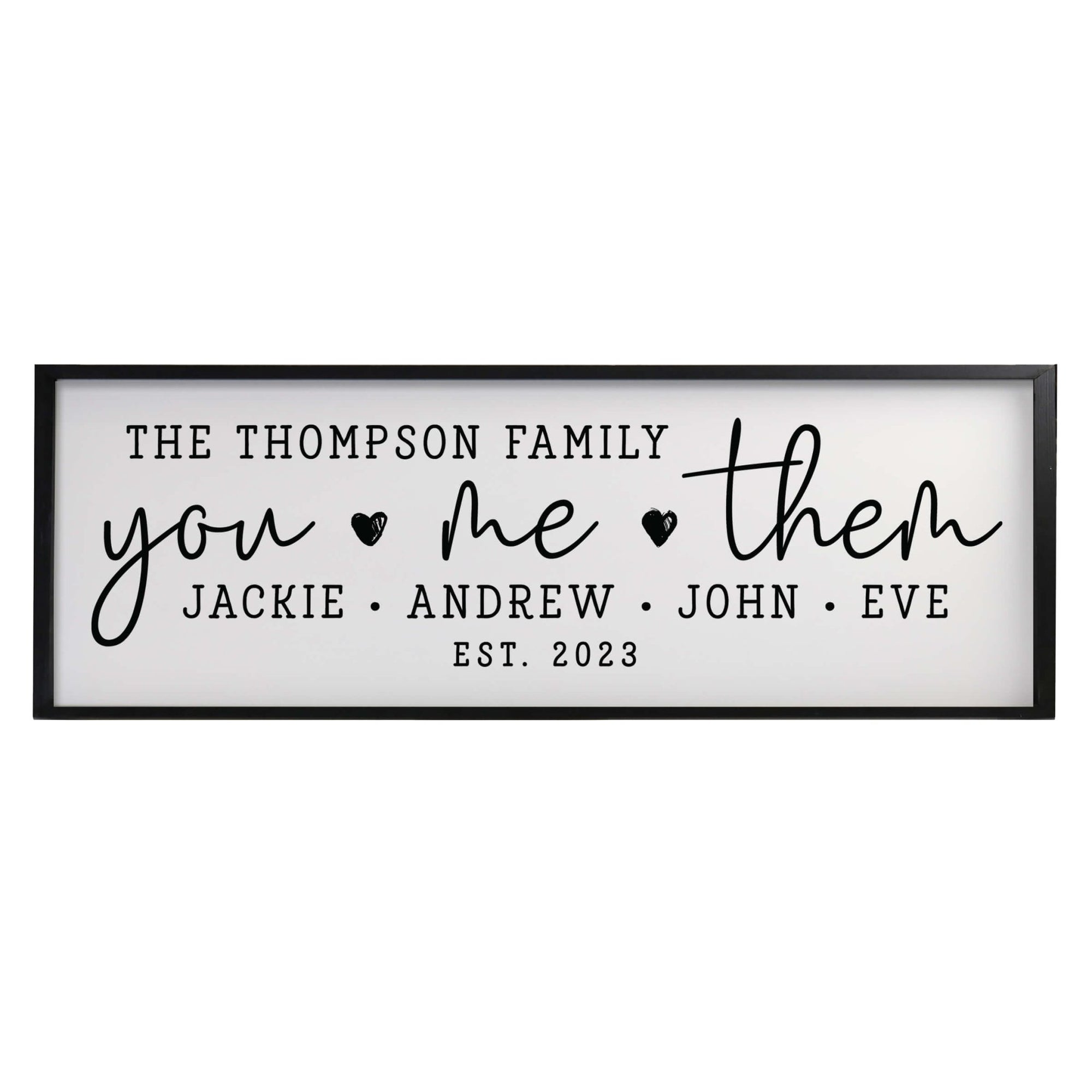 Personalized Family Wall Hanging Décor Framed Shadow Box For Home Décor - You , Me, Them - LifeSong Milestones