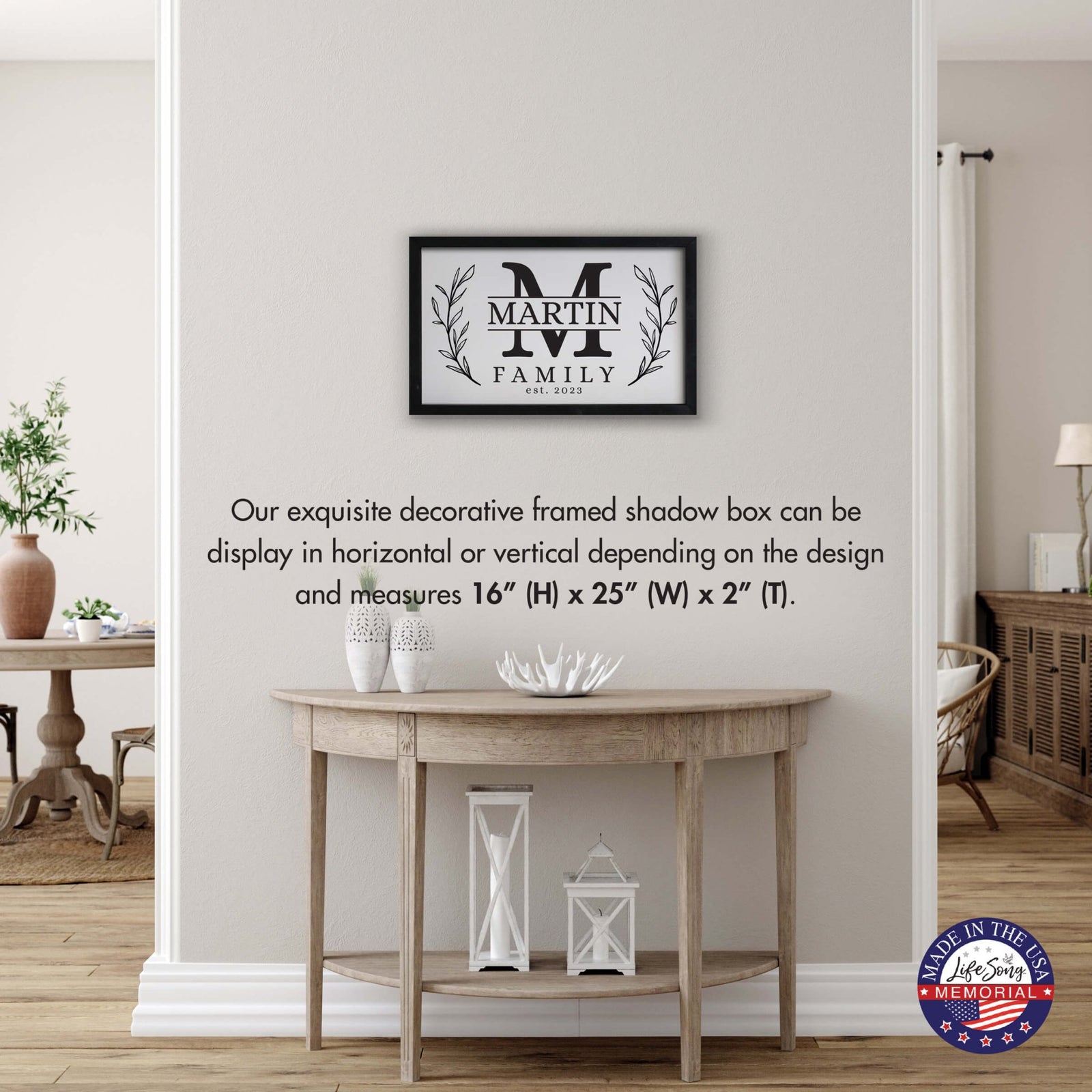 Personalized Family Wall Hanging Framed Shadow Box For Home Décor ...