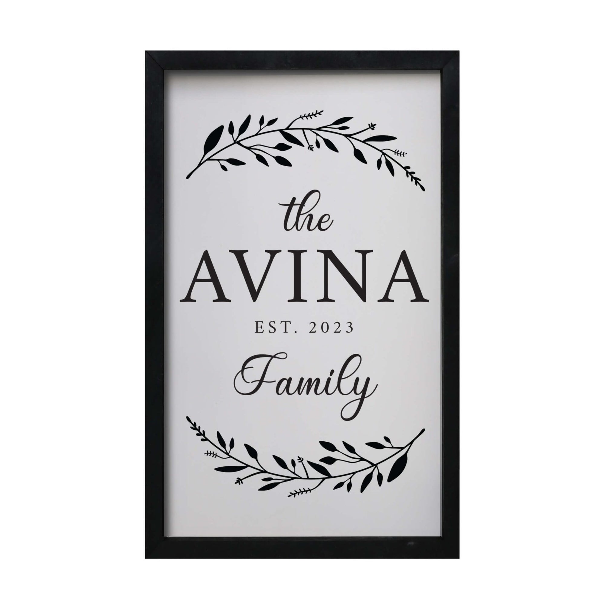 Personalized Family Wall Hanging Framed Shadow Box For Home Décor - The Avina Family - LifeSong Milestones