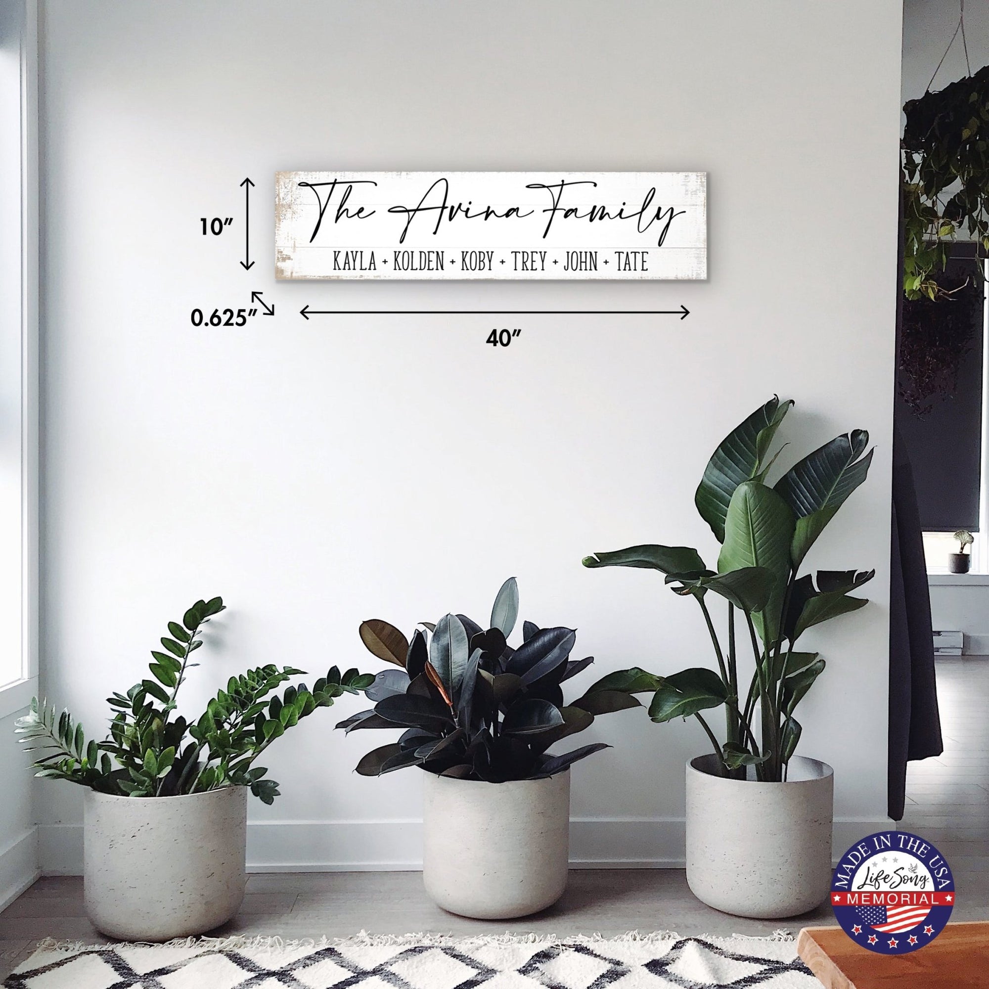 Personalized Family Wall Hanging Plaque for Home Décor Ideas - The Avina Family - LifeSong Milestones