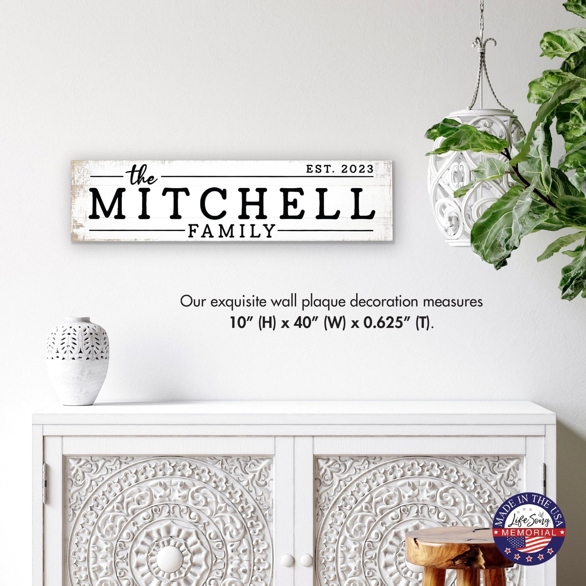 Personalized Family Wall Hanging Plaque for Home Décor Ideas - The Mitchell Family - LifeSong Milestones