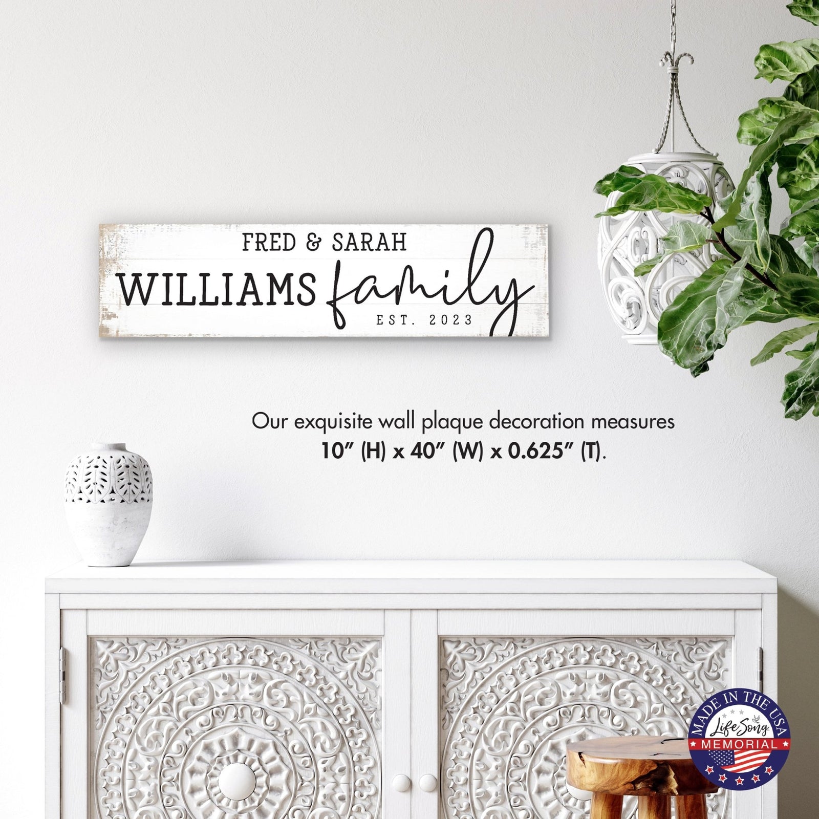 Personalized Family Wall Hanging Plaque for Home Décor Ideas - Williams Family - LifeSong Milestones