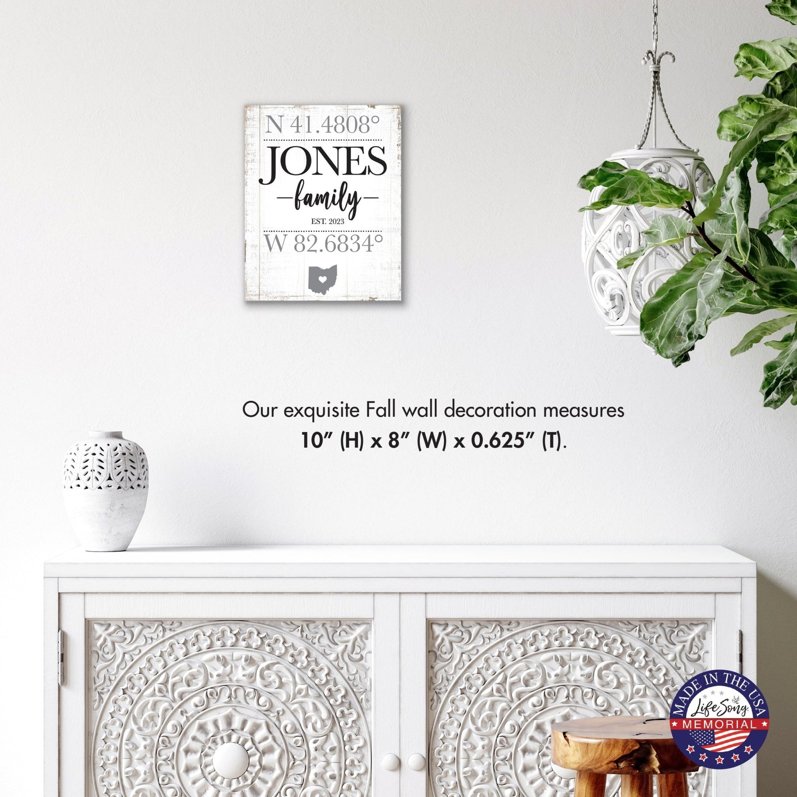 Personalized Family Wall Hanging Plaque for Home Décor - Jones Family - LifeSong Milestones