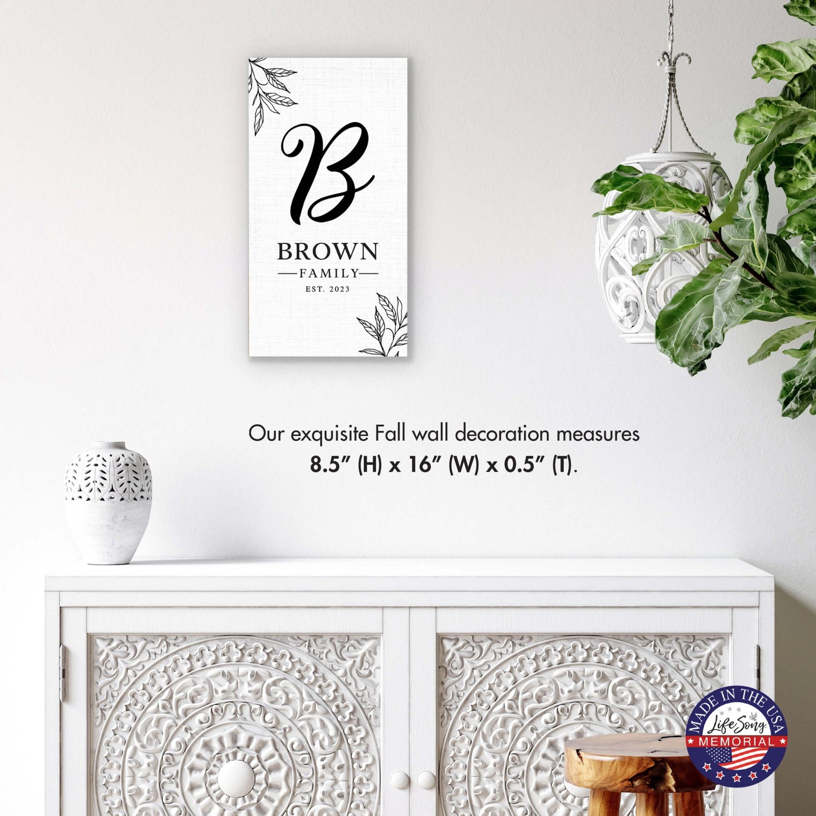 Personalized Family Wall Plaque for Custom Home Décor - Brown Family - LifeSong Milestones