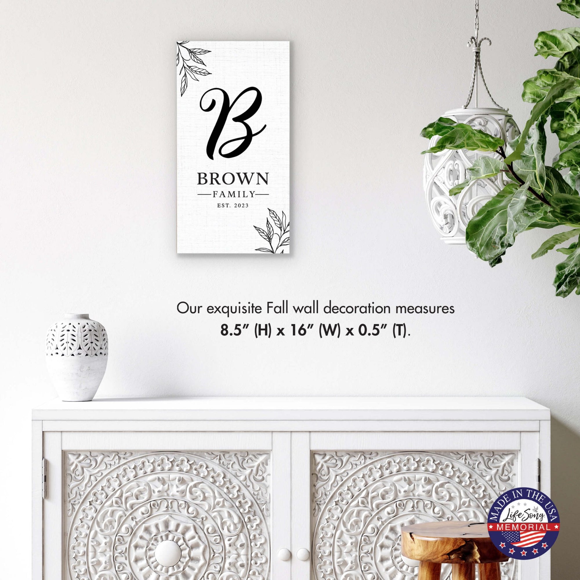 Personalized Family Wall Plaque for Custom Home Décor - Brown Family - LifeSong Milestones