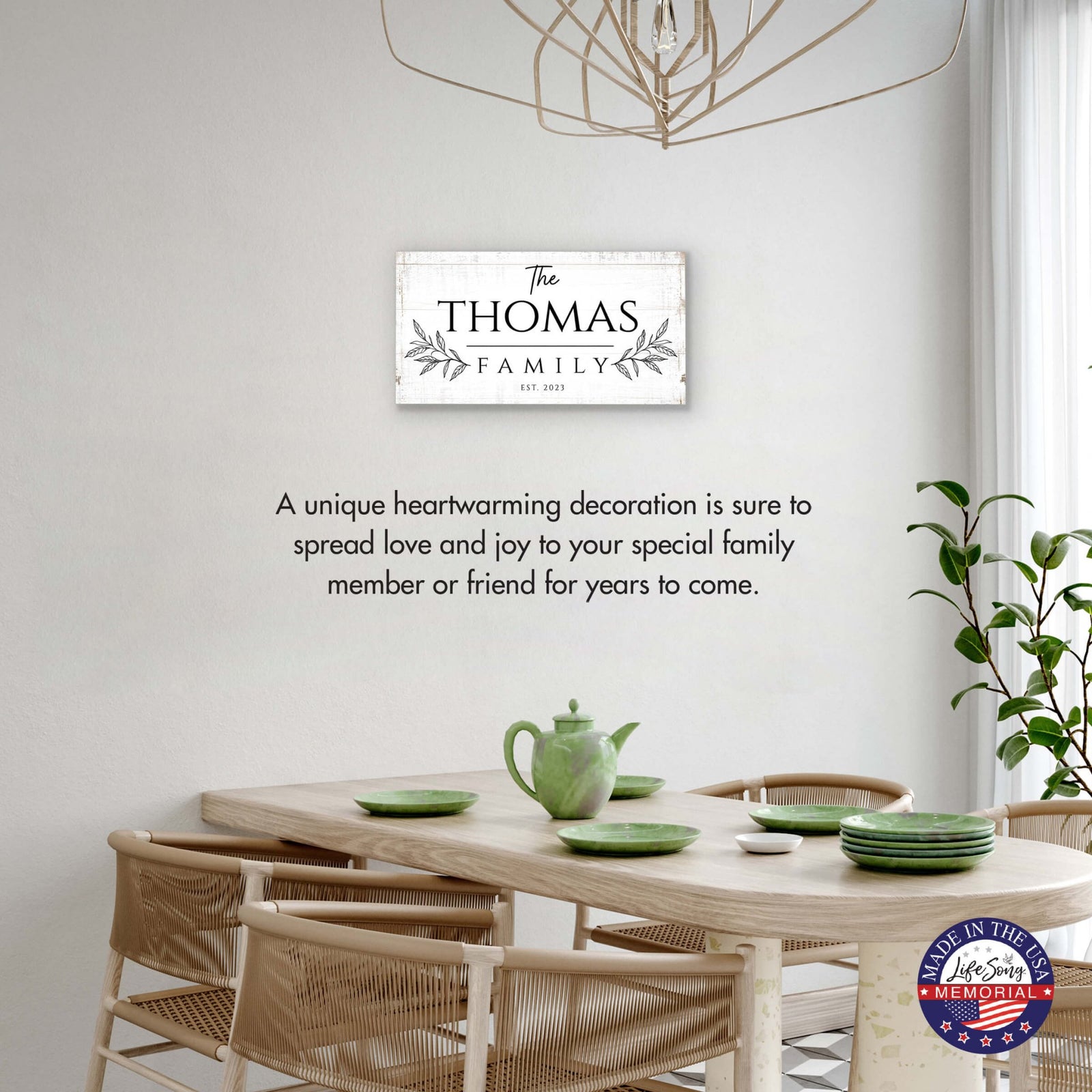 Personalized Family Wall Plaque for Custom Home Décor - The Thomas Family - LifeSong Milestones