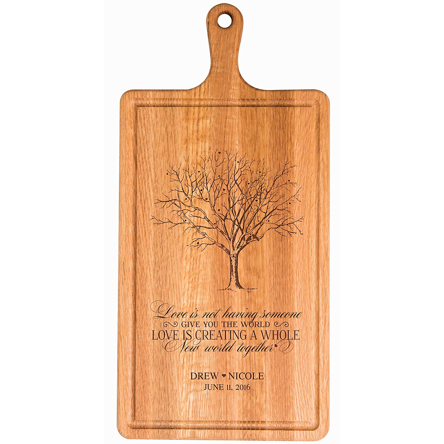 Personalized Family Wedding Cutting Board Gift - Give You the World - LifeSong Milestones