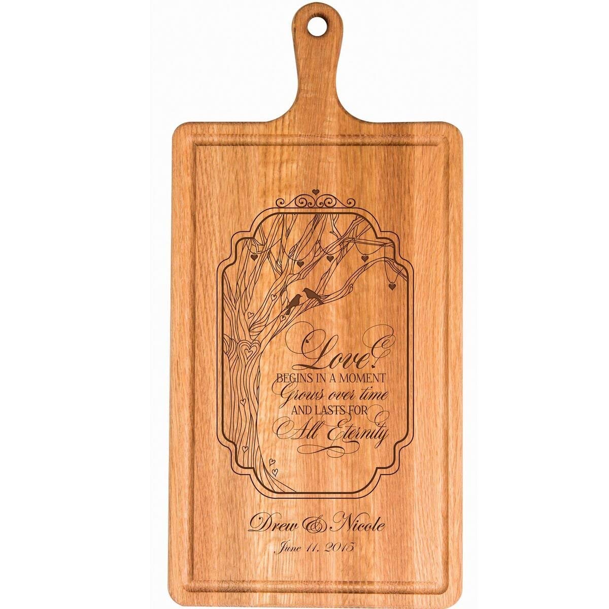 Personalized Family Wedding Cutting Board Gift - Love Begins - LifeSong Milestones