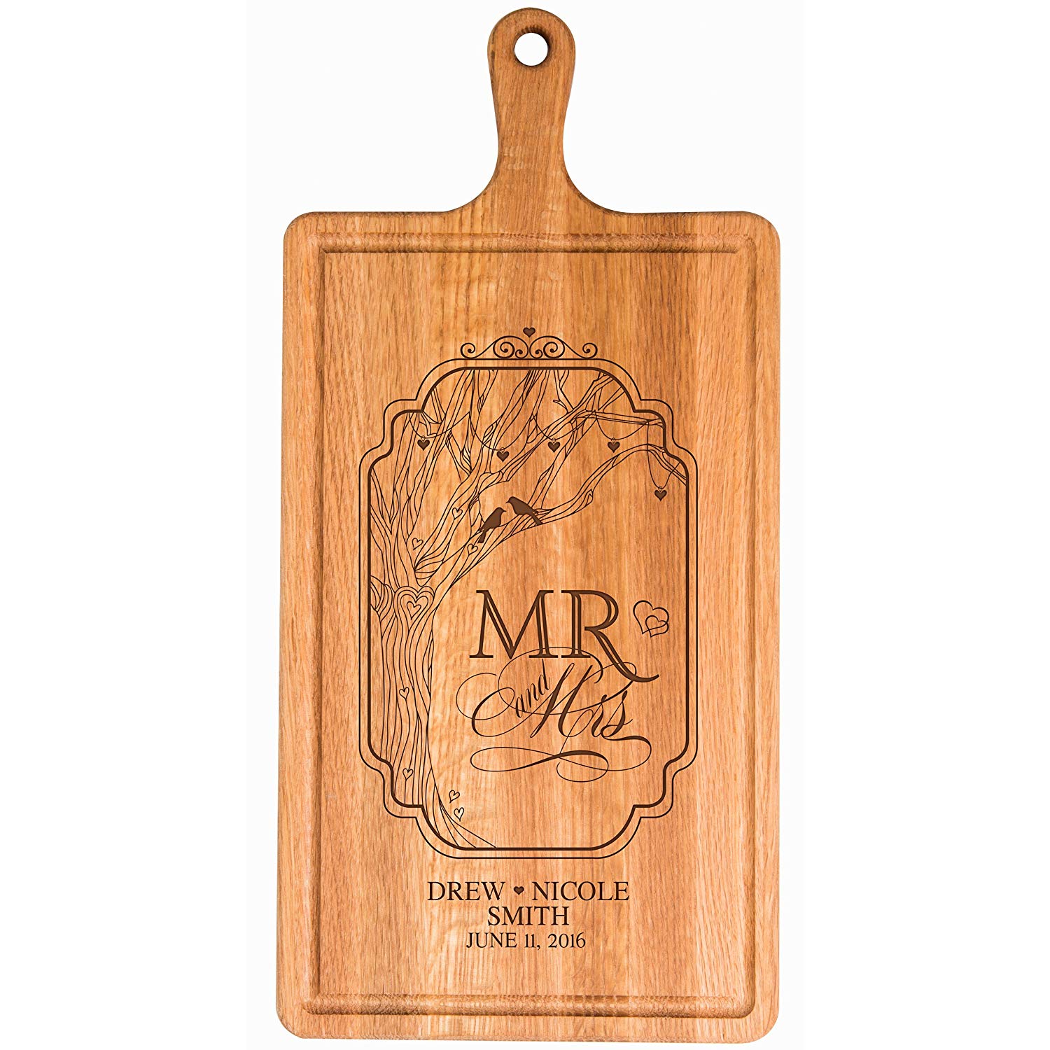 Personalized Family Wedding Cutting Board Gift - Mr. and Mrs. - LifeSong Milestones