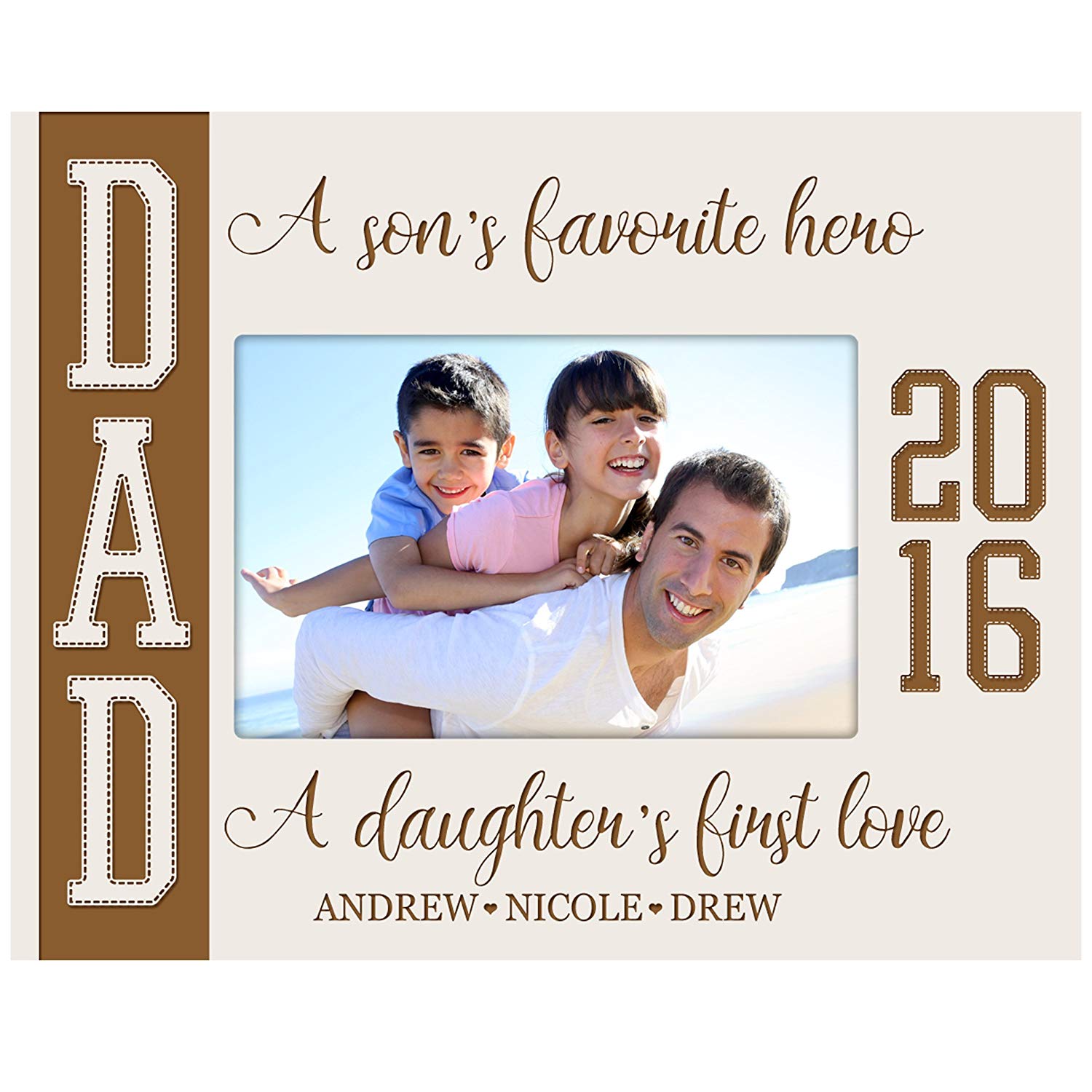 Personalized Father Birthday Photo Frame Gift - Hero and Love - LifeSong Milestones
