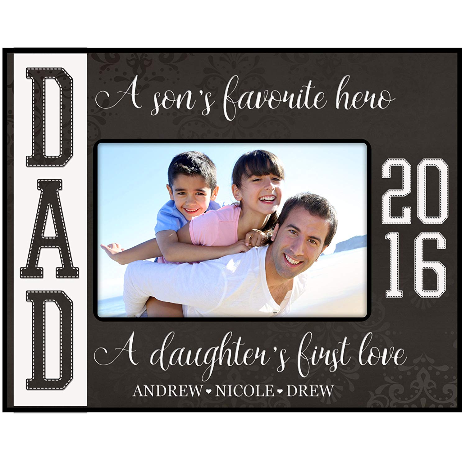 Personalized Father Birthday Photo Frame Gift - Hero and Love - LifeSong Milestones