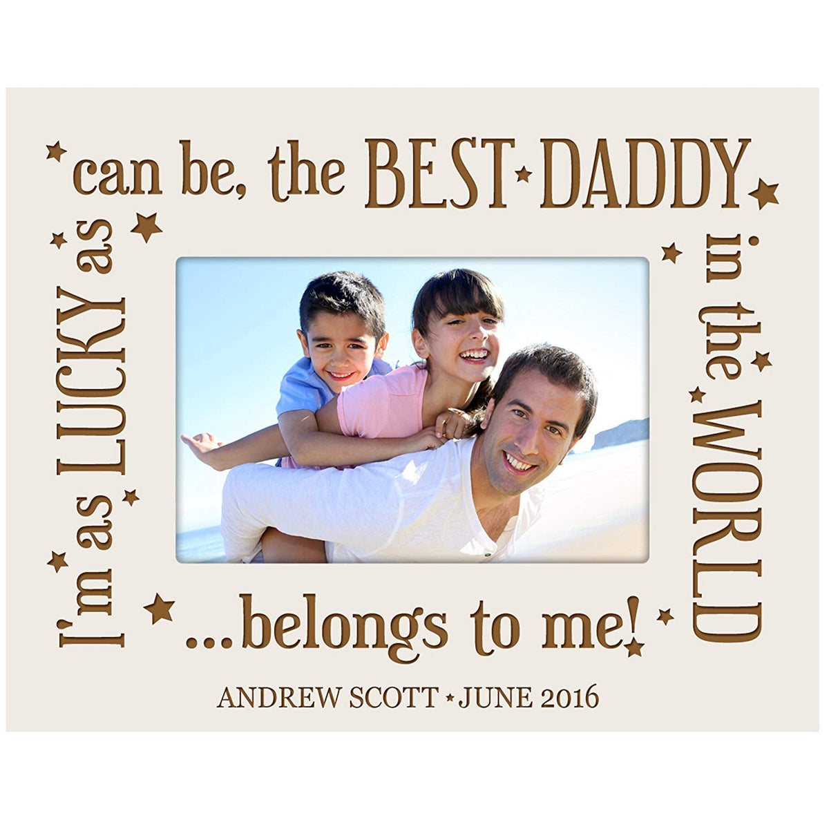 Personalized Father Birthday Photo Frame Gift - I'm as Lucky - LifeSong Milestones