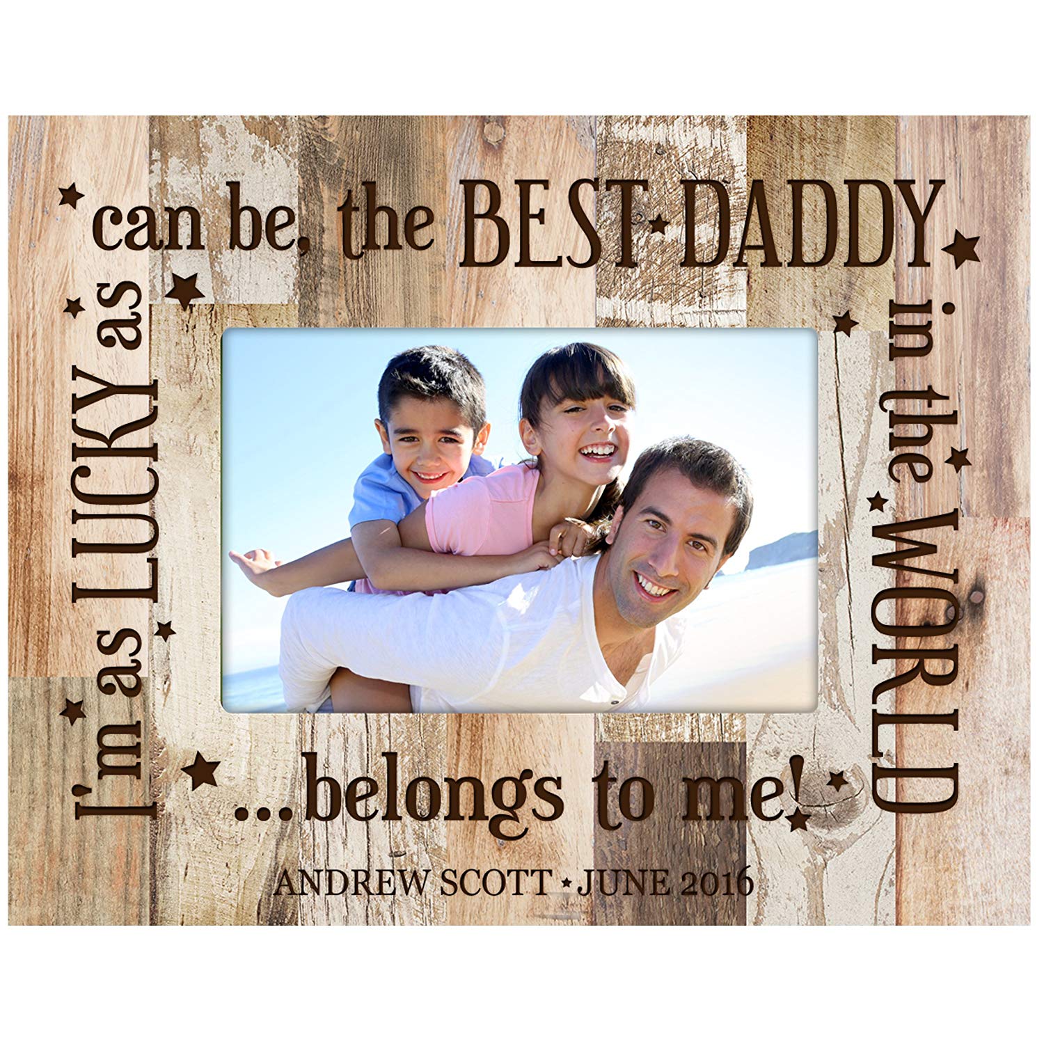 Personalized Father Birthday Photo Frame Gift - I'm as Lucky - LifeSong Milestones