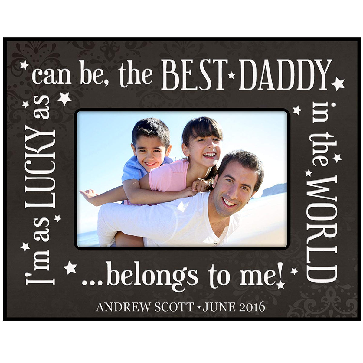 Personalized Father Birthday Photo Frame Gift - I'm as Lucky - LifeSong Milestones