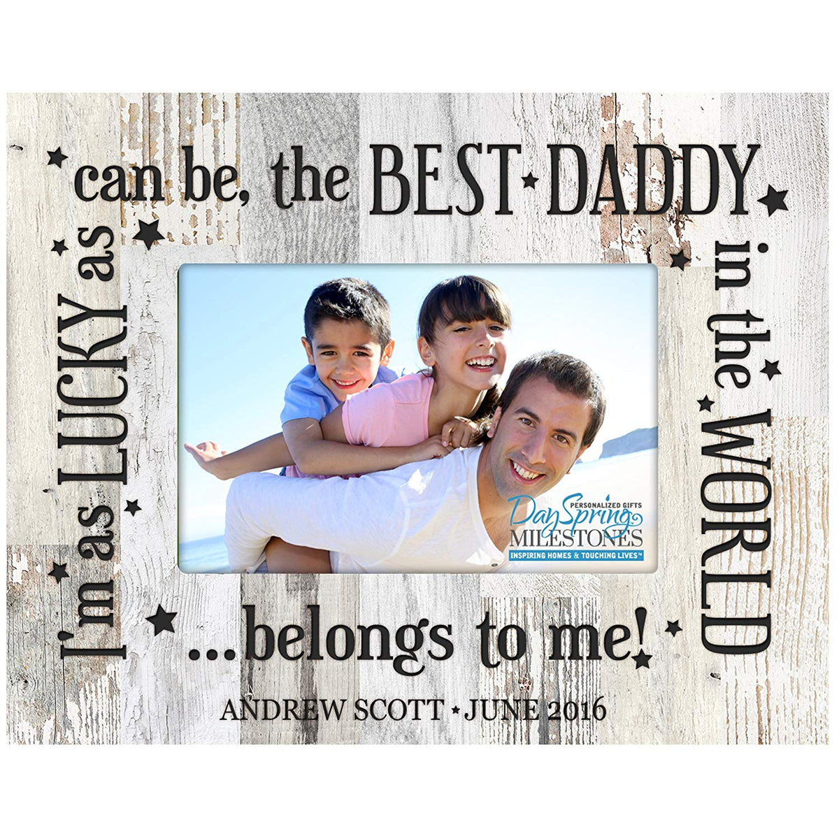 Personalized Father Birthday Photo Frame Gift - I'm as Lucky - LifeSong Milestones