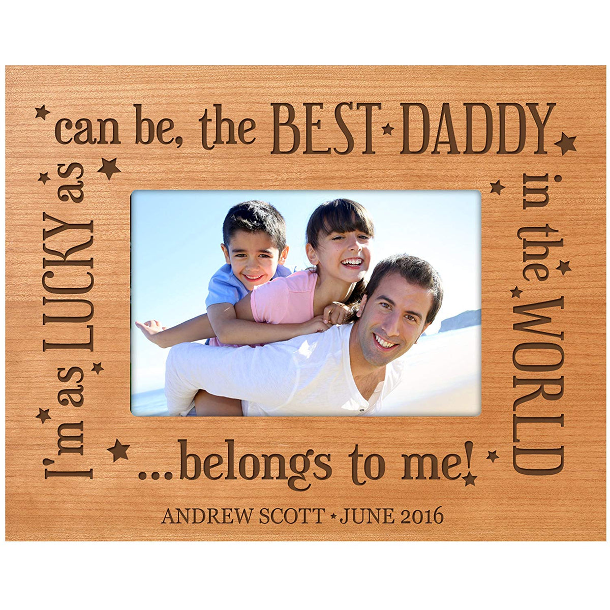 Personalized Father Birthday Photo Frame Gift - I&#39;m as Lucky - LifeSong Milestones
