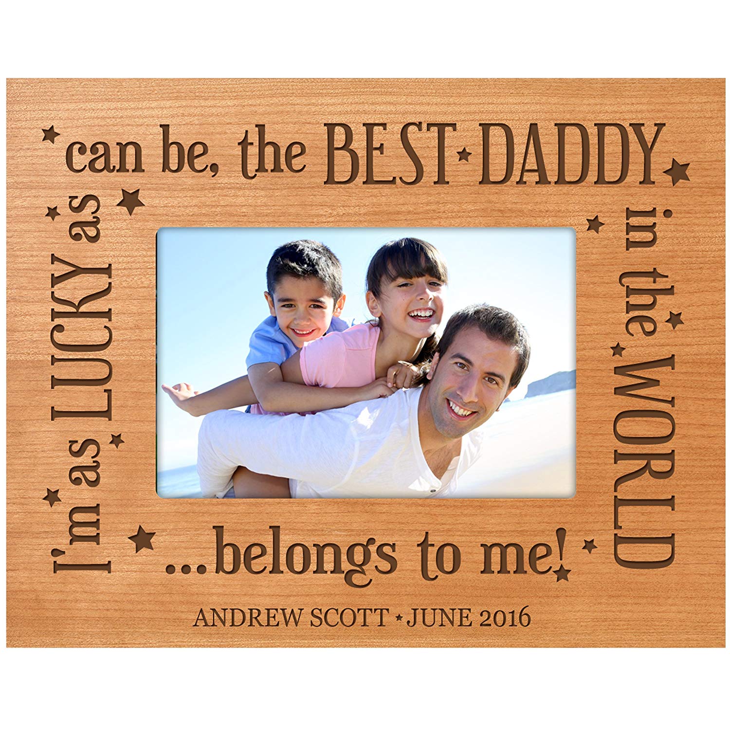 Personalized Father Birthday Photo Frame Gift - I'm as Lucky - LifeSong Milestones