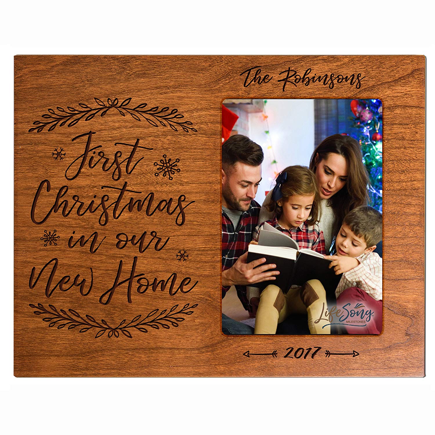 Personalized First Christmas 4 x 6 Photo Picture Frame - LifeSong Milestones