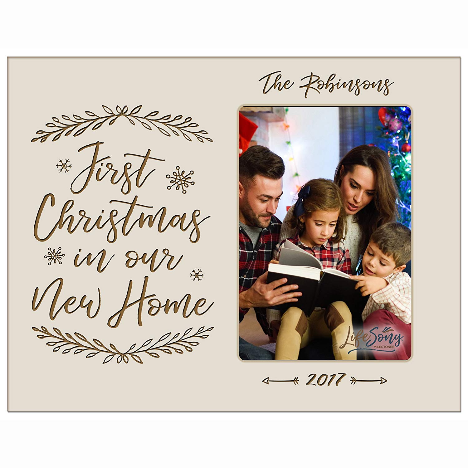 Personalized First Christmas 4 x 6 Photo Picture Frame - LifeSong Milestones