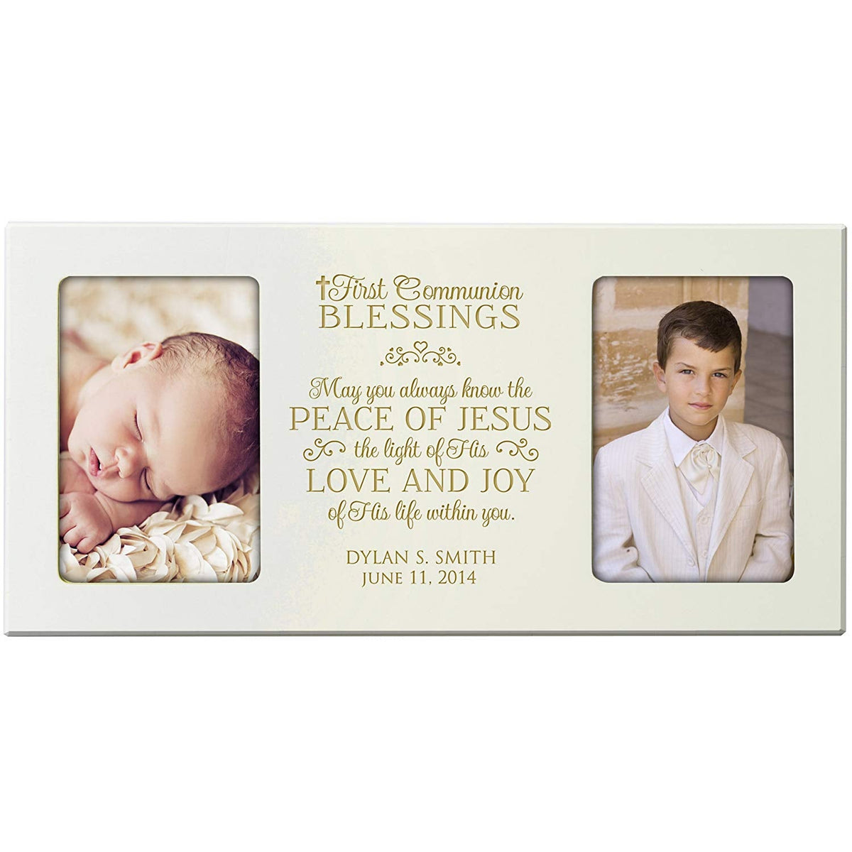 Personalized First Communion Photo Frame Gift &quot;Communion Blessings&quot; - LifeSong Milestones