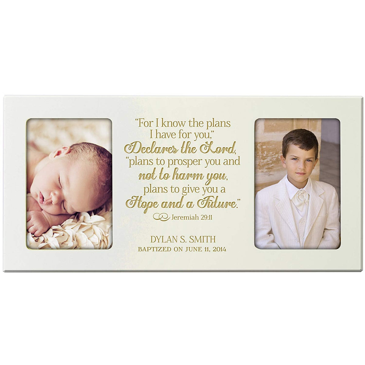 Personalized First Communion Photo Frame Gift &quot;For I Know&quot; - LifeSong Milestones