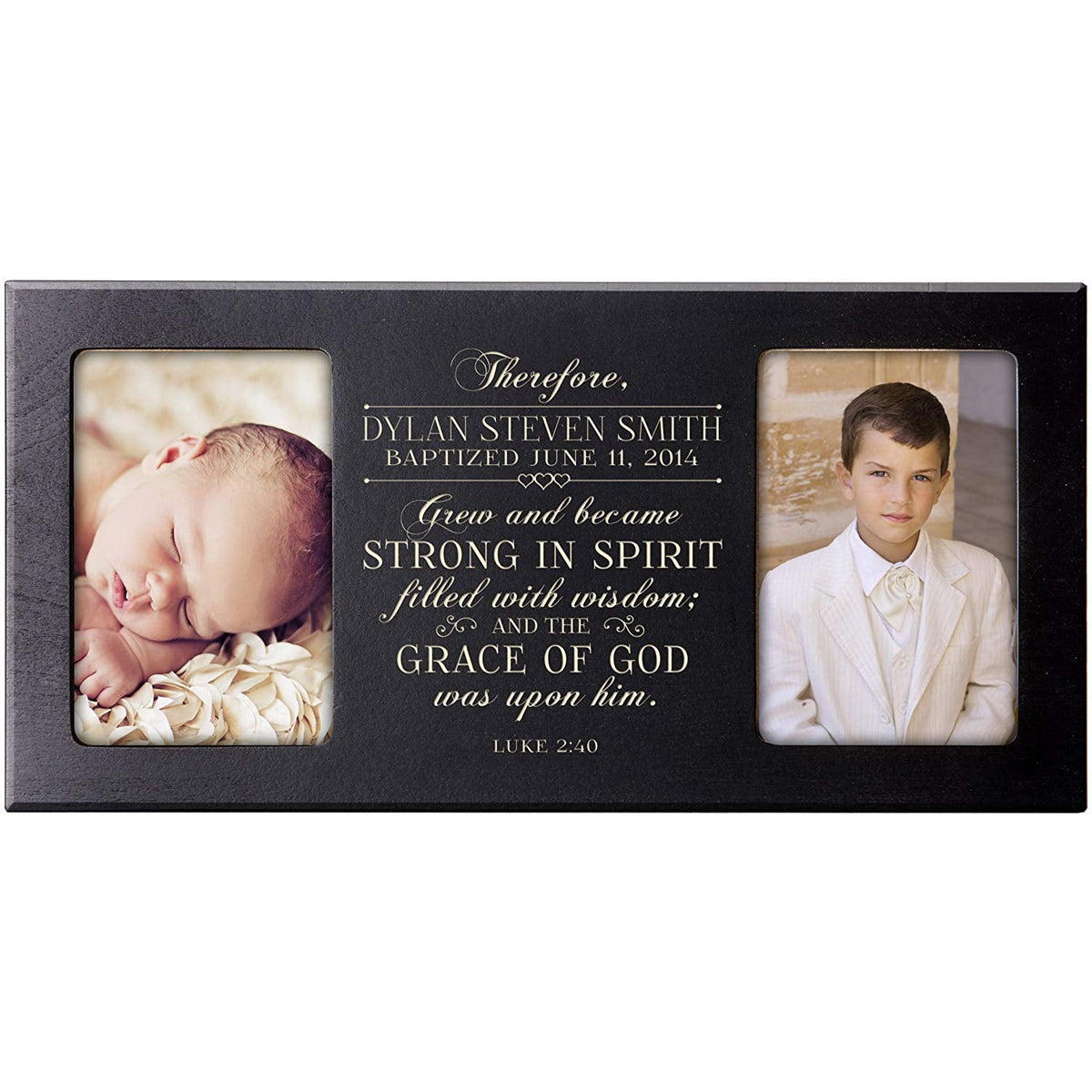 Personalized First Communion Photo Frame Gift "Strong In Spirit" - LifeSong Milestones