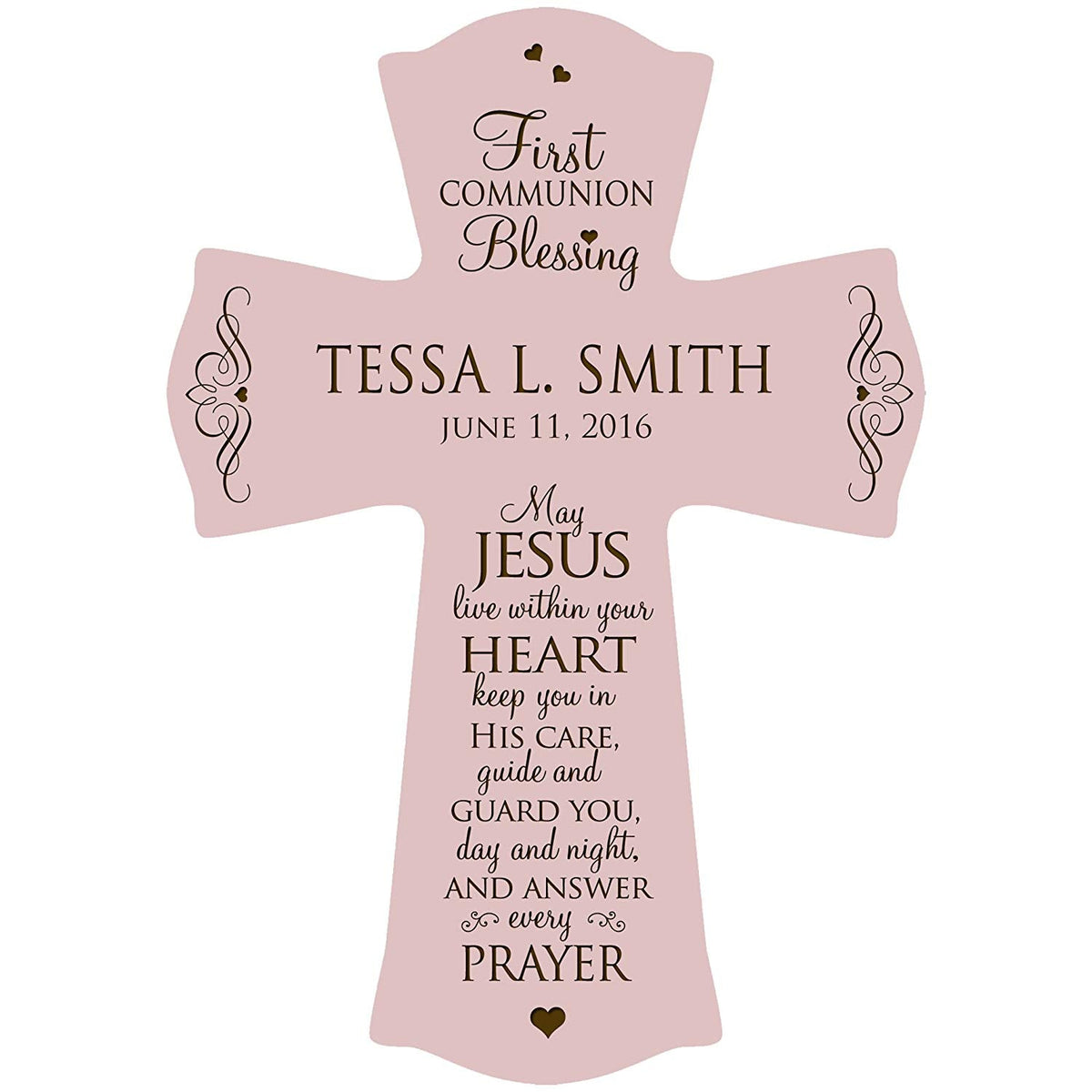 Personalized First Holy Communion Wall Cross - Jesus Within Your Heart - LifeSong Milestones