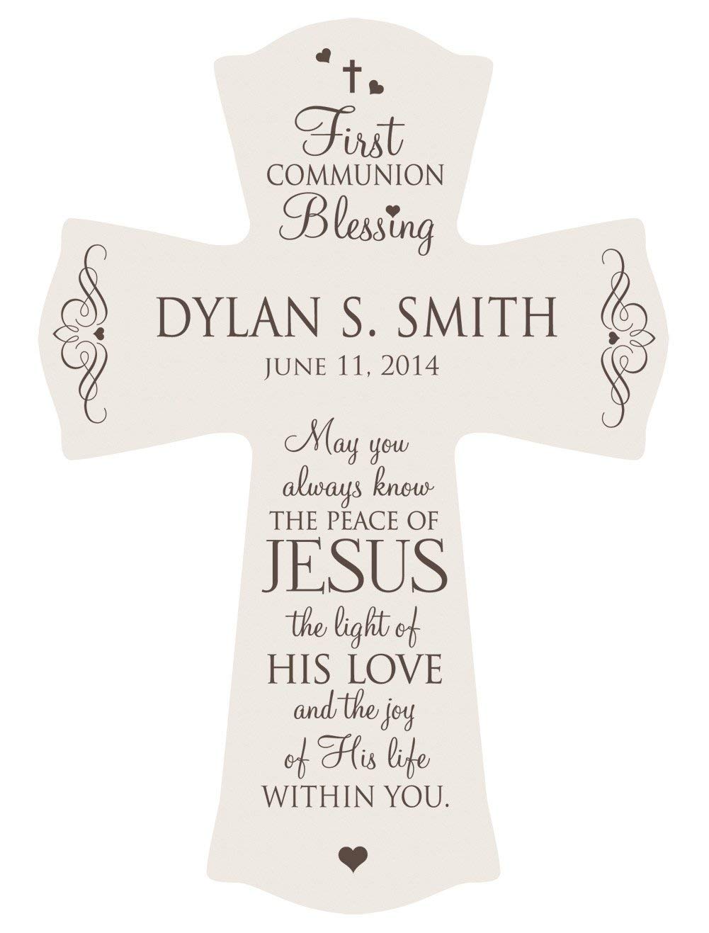 Personalized First Holy Communion Wall Cross - Peace of Jesus - LifeSong Milestones