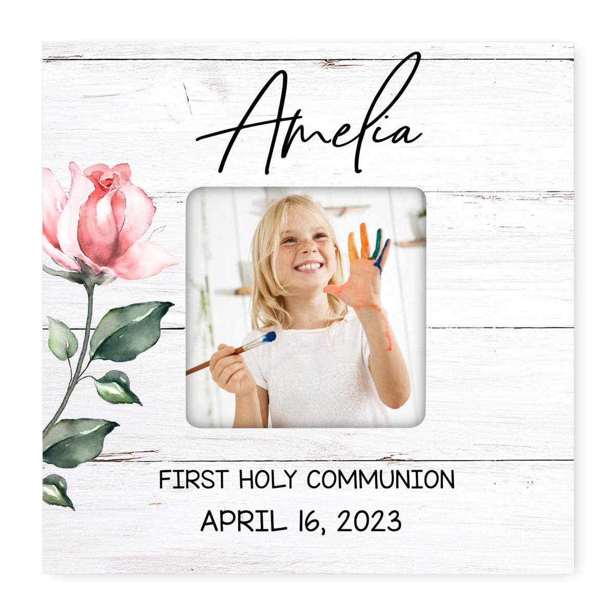 Personalized First Holy Communion Wooden Picture Frame - LifeSong Milestones