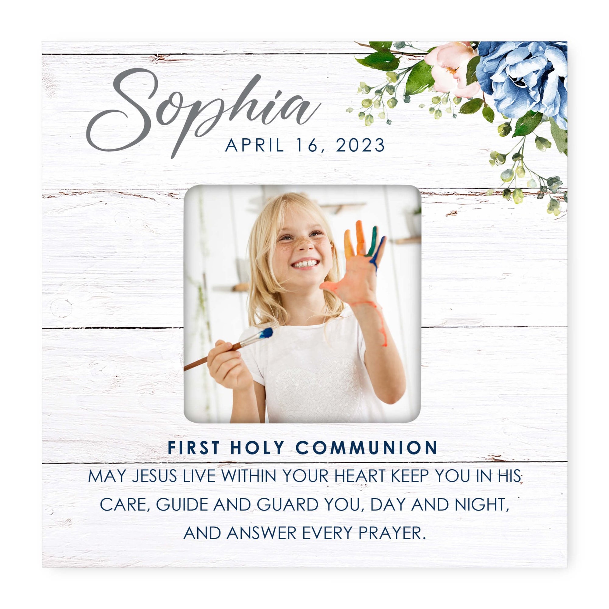 Personalized First Holy Communion Wooden Picture Frame - LifeSong Milestones