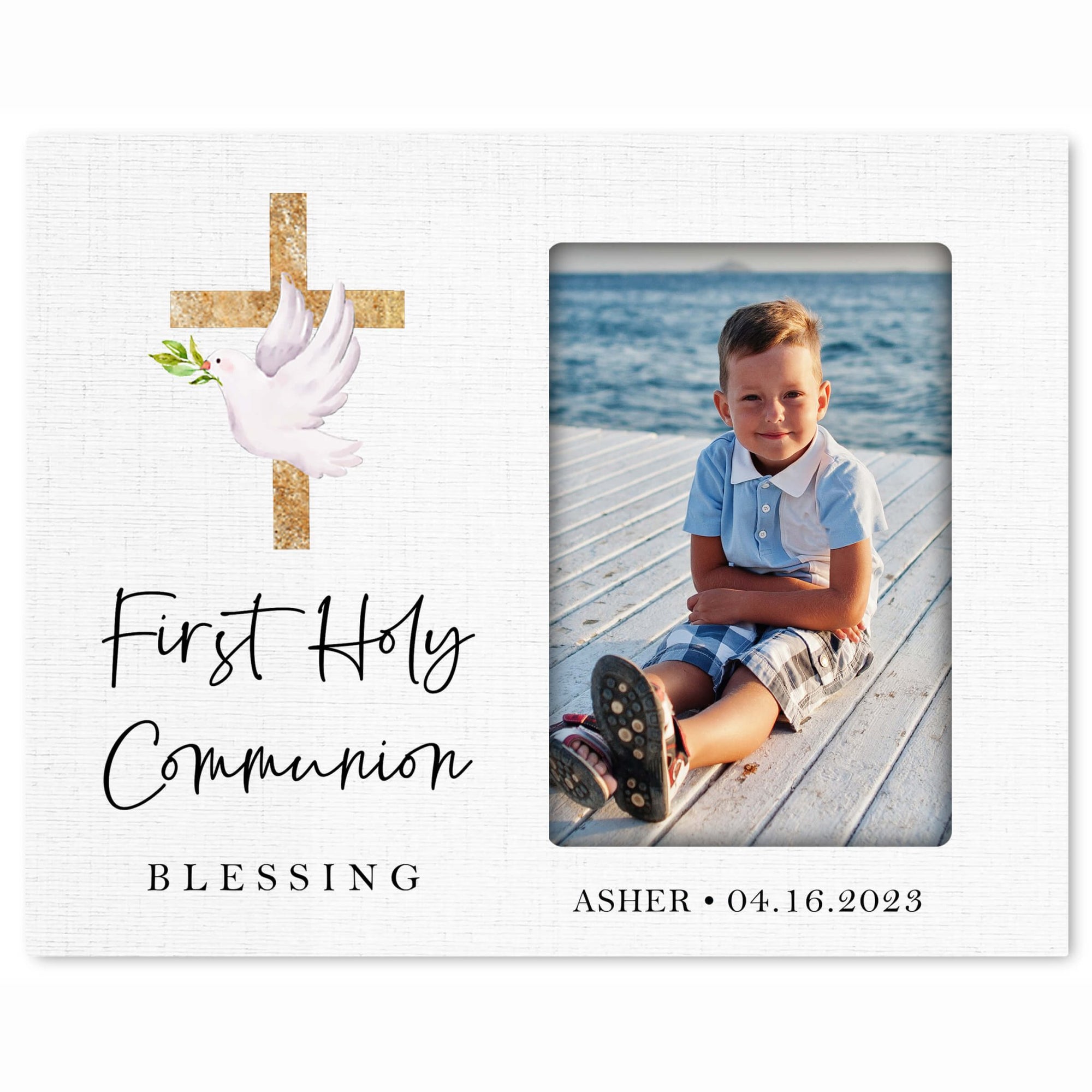 Personalized First Holy Communion Wooden Picture Frame - LifeSong Milestones