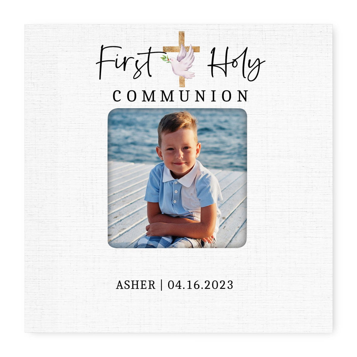Personalized First Holy Communion Wooden Picture Frame - LifeSong Milestones