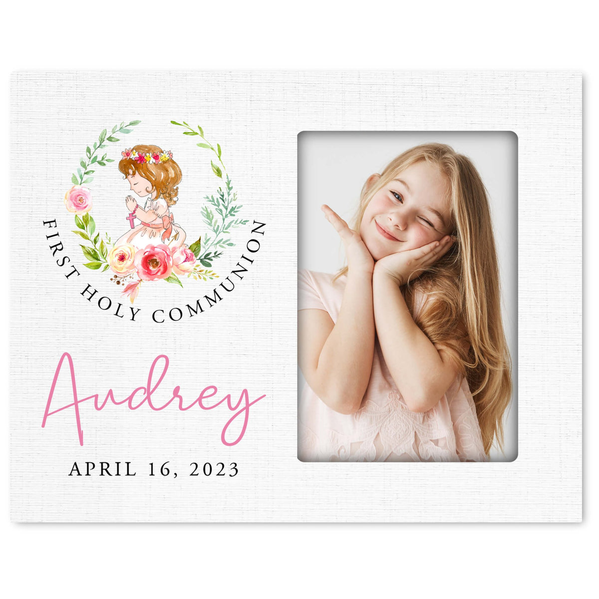 Personalized First Holy Communion Wooden Picture Frame - LifeSong Milestones
