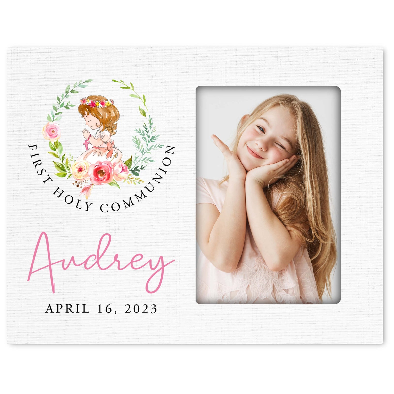 Personalized First Holy Communion Wooden Picture Frame - LifeSong Milestones